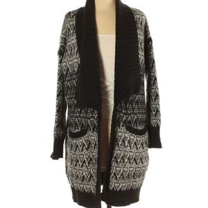 Cynthia Rowley aztec wool knit cardigan size medium